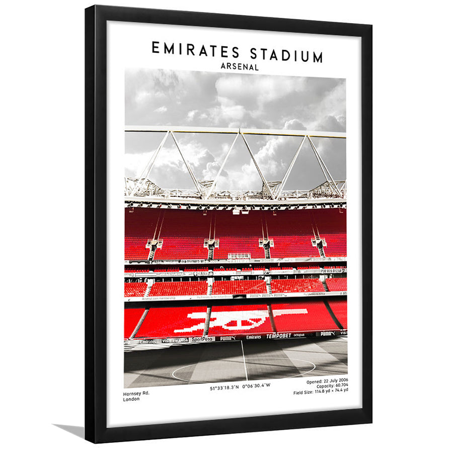 Emirates Stadium Arsenal Art Print, Football Wall Artemirates Stadium Art Print, Framed Art Prints Wall Decor