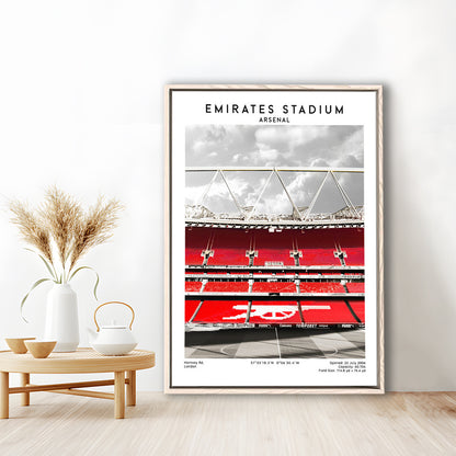 Emirates Stadium Arsenal Art Print, Football Wall Artemirates Stadium Art Print, Framed Canvas Prints Wall Art