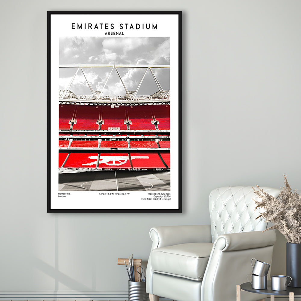 Emirates Stadium Arsenal Art Print, Football Wall Artemirates Stadium Art Print, Framed Canvas Prints Wall Art
