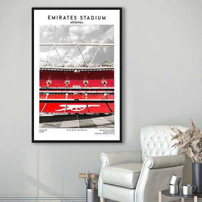 Emirates Stadium Arsenal Art Print, Football Wall Artemirates Stadium Art Print, Framed Canvas Prints Wall Art