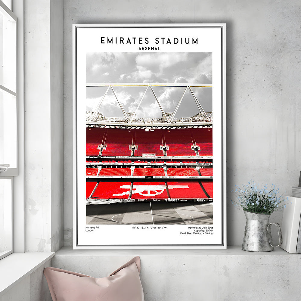 Emirates Stadium Arsenal Art Print, Football Wall Artemirates Stadium Art Print, Framed Canvas Prints Wall Art