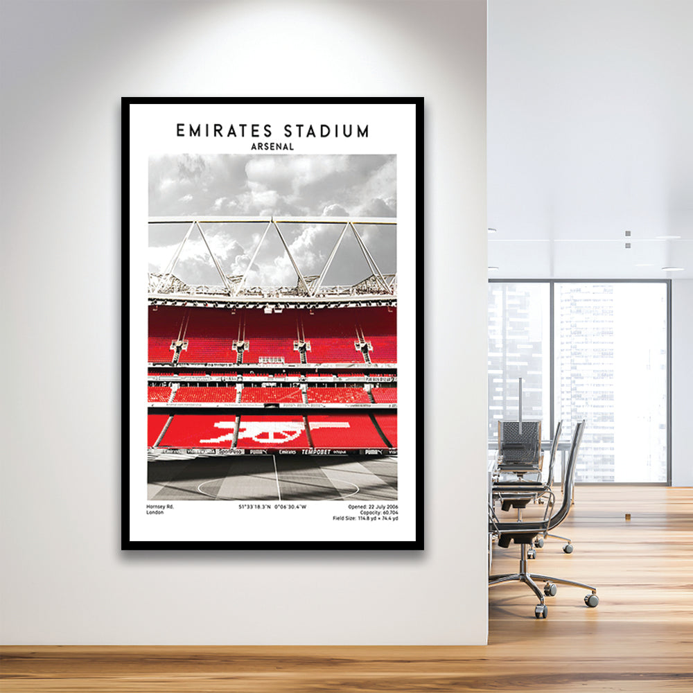 Emirates Stadium Arsenal Art Print, Football Wall Artemirates Stadium Art Print, Framed Art Prints Wall Decor