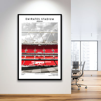 Emirates Stadium Arsenal Art Print, Football Wall Artemirates Stadium Art Print, Framed Art Prints Wall Decor