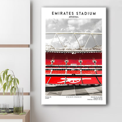 Emirates Stadium Arsenal Art Print, Football Wall Artemirates Stadium Art Print, Canvas Prints Wall Art, Man Cave Decor