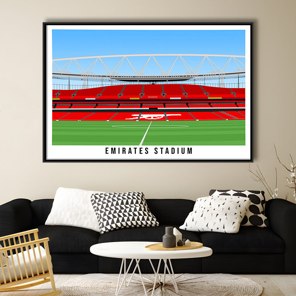 Emirates Stadium Arsenal Home Ground Print, Football Wall Art, Sport Art Print, Framed Canvas Print Wall Art