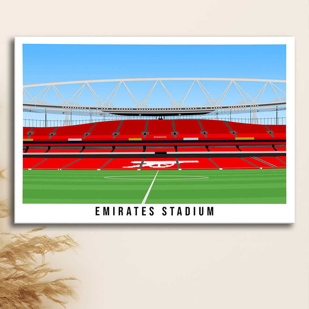 Emirates Stadium Arsenal Home Ground Print, Football Wall Art, Sport Art Print, Canvas Print Wall Art, Man Cave Gift