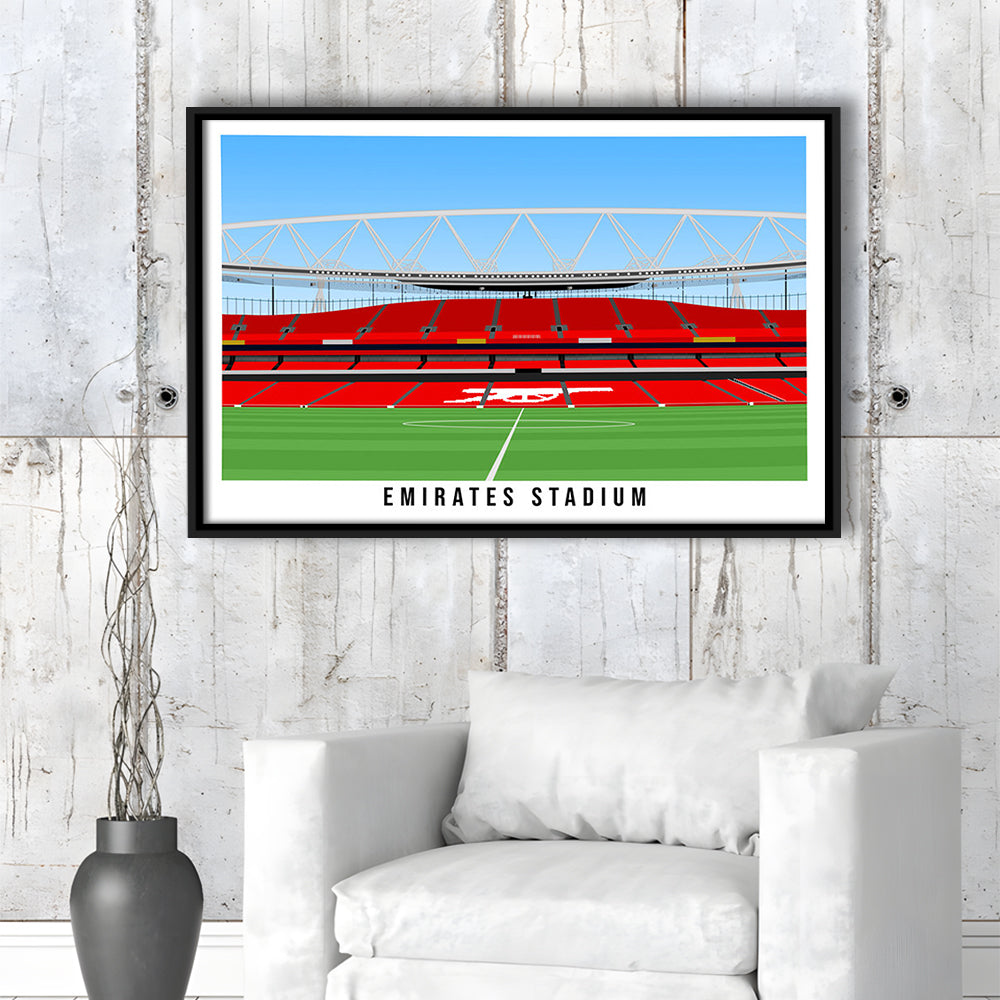 Emirates Stadium Arsenal Home Ground Print, Football Wall Art, Sport Art Print, Framed Canvas Print Wall Art