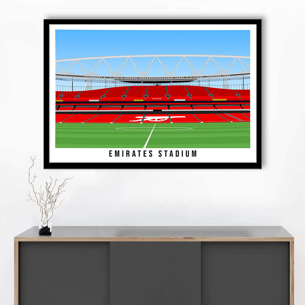 Emirates Stadium Arsenal Home Ground Print, Football Wall Art, Sport Art Print, Framed Art Print Wall Decor