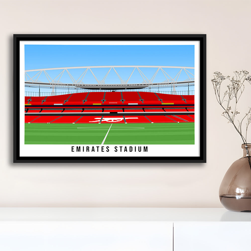 Emirates Stadium Arsenal Home Ground Print, Football Wall Art, Sport Art Print, Framed Canvas Print Wall Art