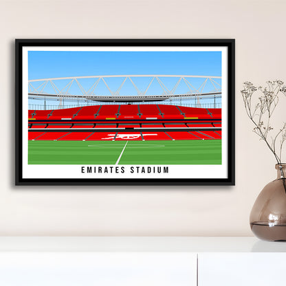 Emirates Stadium Arsenal Home Ground Print, Football Wall Art, Sport Art Print, Framed Canvas Print Wall Art
