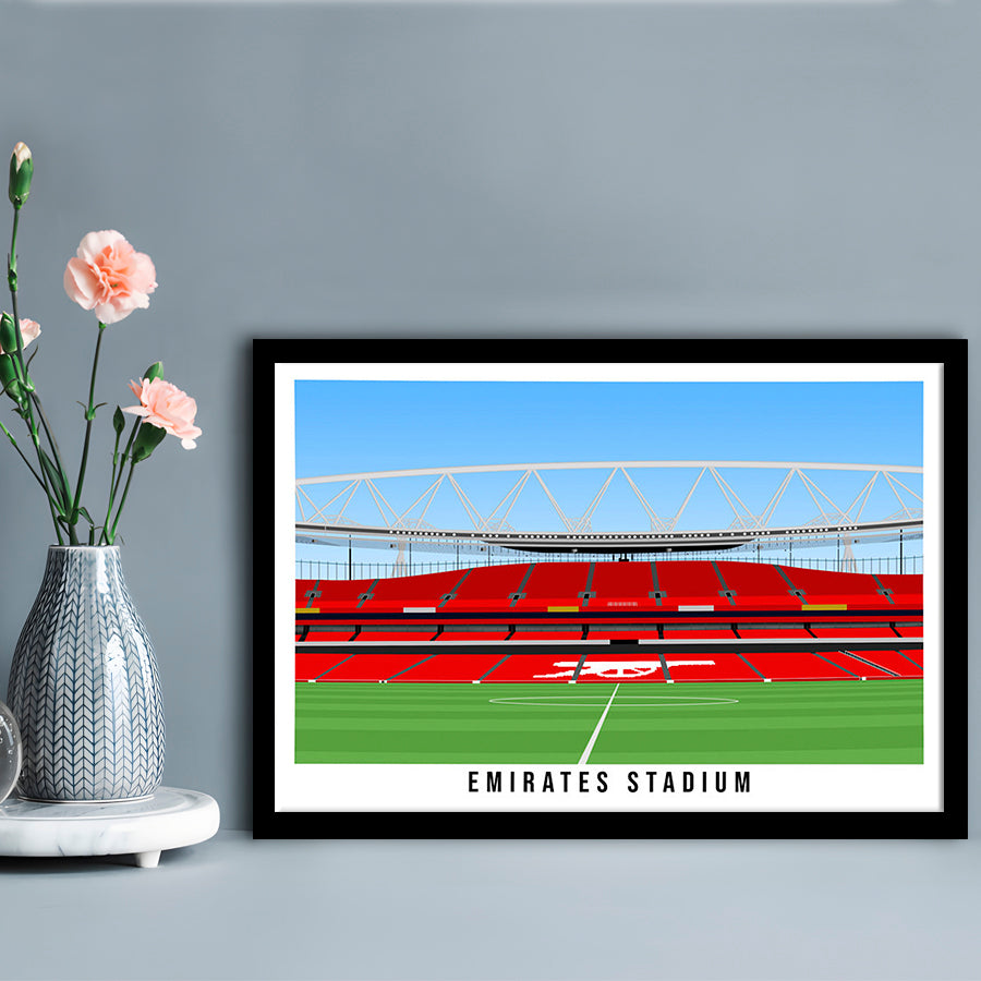 Emirates Stadium Arsenal Home Ground Print, Football Wall Art, Sport Art Print, Framed Art Print Wall Decor