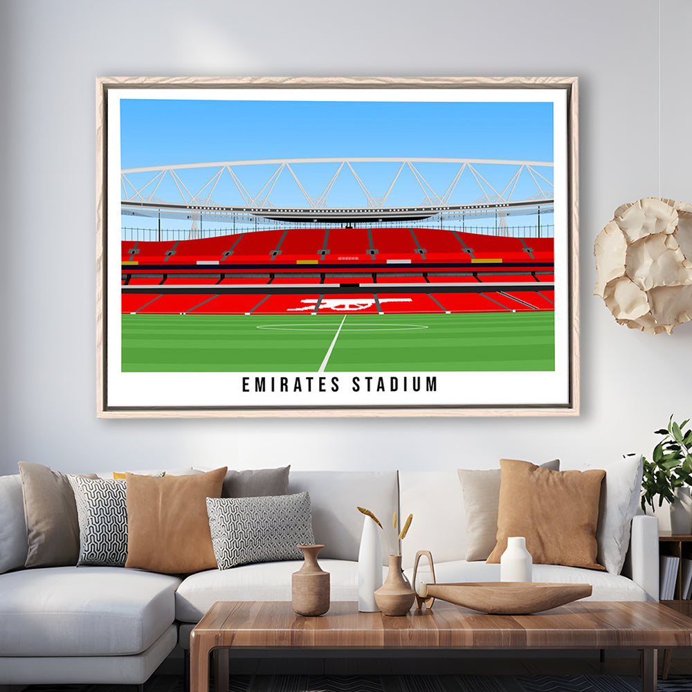 Emirates Stadium Arsenal Home Ground Print, Football Wall Art, Sport Art Print, Framed Canvas Print Wall Art