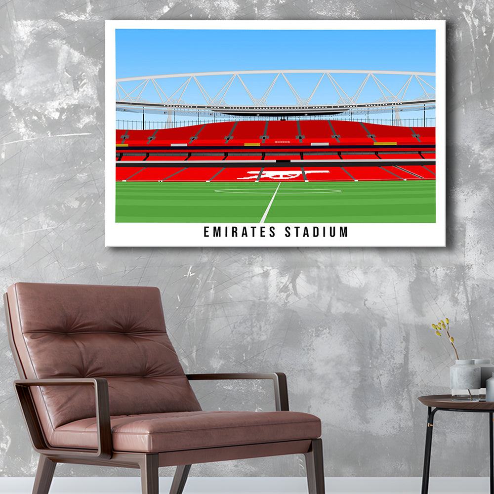 Emirates Stadium Arsenal Home Ground Print, Football Wall Art, Sport Art Print, Canvas Print Wall Art, Man Cave Gift