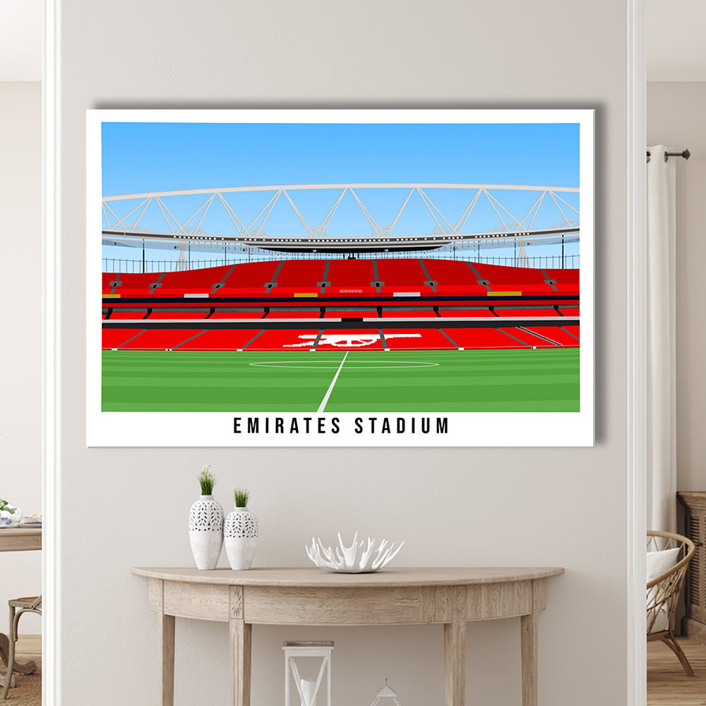 Emirates Stadium Arsenal Home Ground Print, Football Wall Art, Sport Art Print, Canvas Print Wall Art, Man Cave Gift