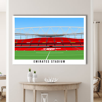Emirates Stadium Arsenal Home Ground Print, Football Wall Art, Sport Art Print, Canvas Print Wall Art, Man Cave Gift