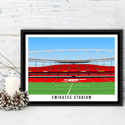 Emirates Stadium Arsenal Home Ground Print, Football Wall Art, Sport Art Print, Framed Canvas Print Wall Art
