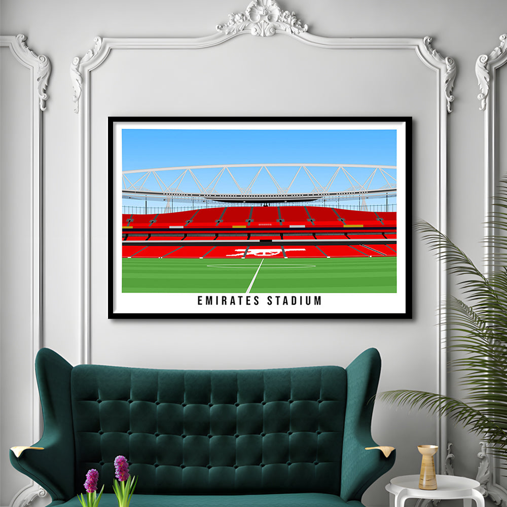 Emirates Stadium Arsenal Home Ground Print, Football Wall Art, Sport Art Print, Framed Art Print Wall Decor