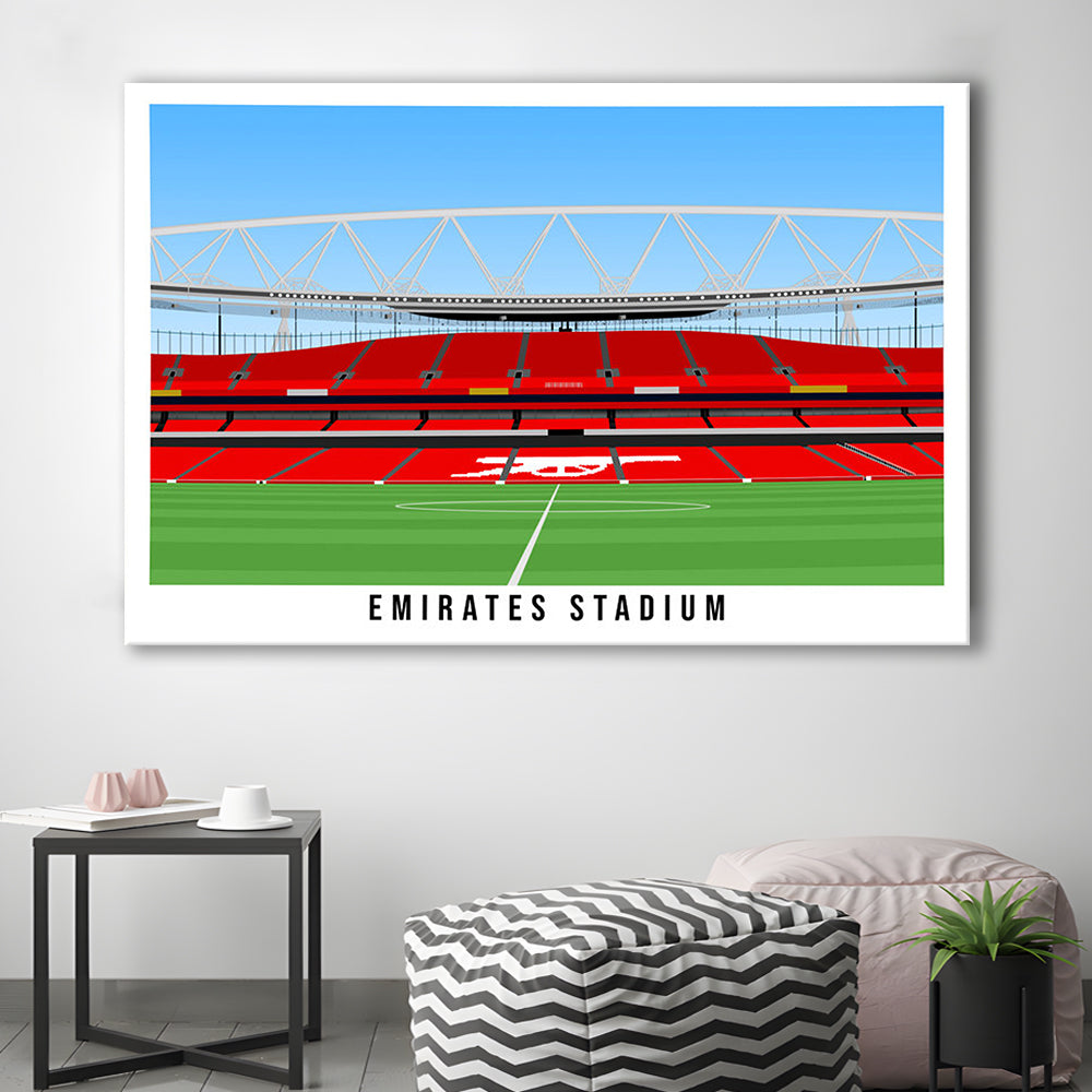 Emirates Stadium Arsenal Home Ground Print, Football Wall Art, Sport Art Print, Canvas Print Wall Art, Man Cave Gift