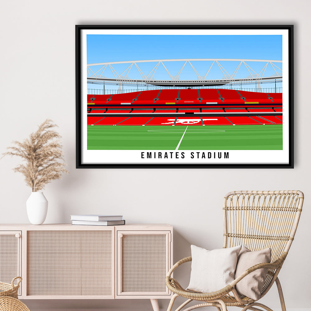 Emirates Stadium Arsenal Home Ground Print, Football Wall Art, Sport Art Print, Framed Canvas Print Wall Art