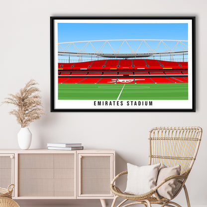 Emirates Stadium Arsenal Home Ground Print, Football Wall Art, Sport Art Print, Framed Canvas Print Wall Art