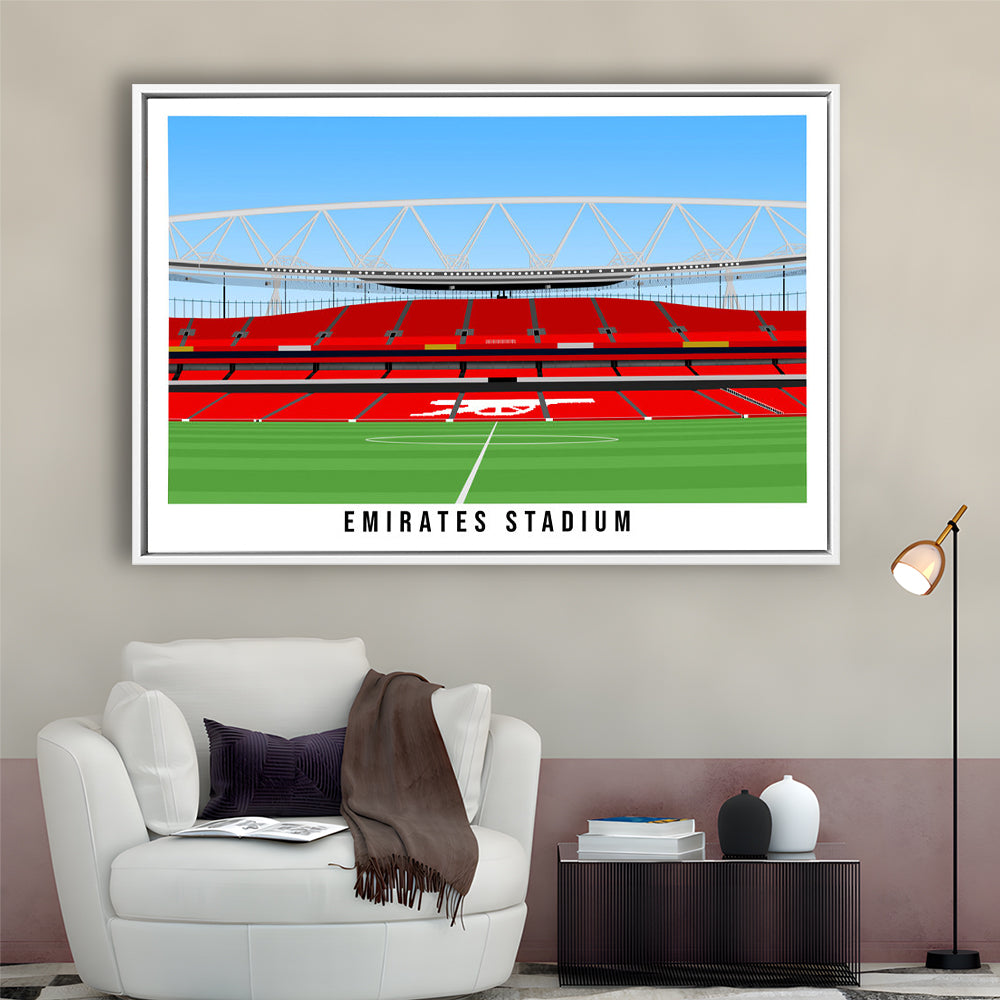 Emirates Stadium Arsenal Home Ground Print, Football Wall Art, Sport Art Print, Framed Canvas Print Wall Art