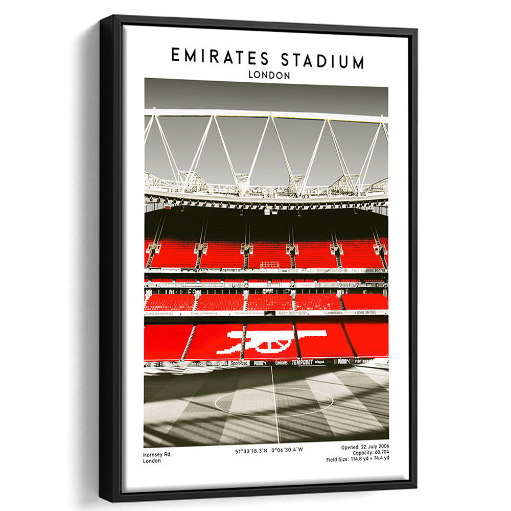 Emirates Stadium Art Print, Arsenal Home Ground, Football Fan Gift, Framed Canvas Prints Wall Art
