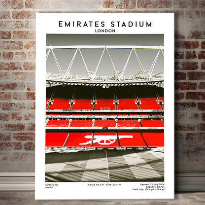 Emirates Stadium Art Print, Arsenal Home Ground, Football Fan Gift, Canvas Prints Wall Art, Man Cave Decor