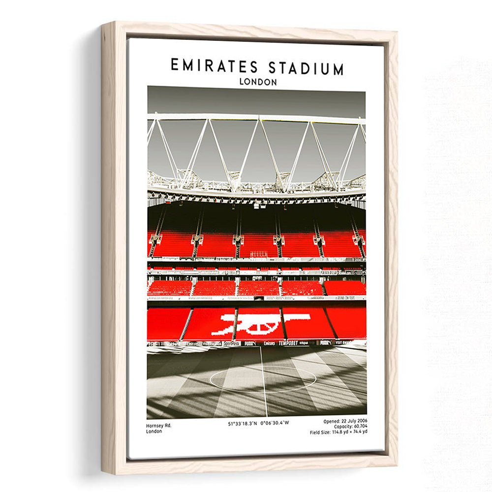 Emirates Stadium Art Print, Arsenal Home Ground, Football Fan Gift, Framed Canvas Prints Wall Art