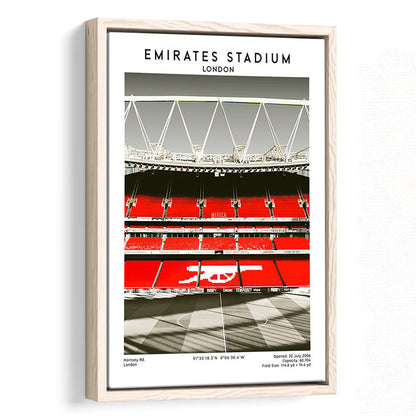 Emirates Stadium Art Print, Arsenal Home Ground, Football Fan Gift, Framed Canvas Prints Wall Art