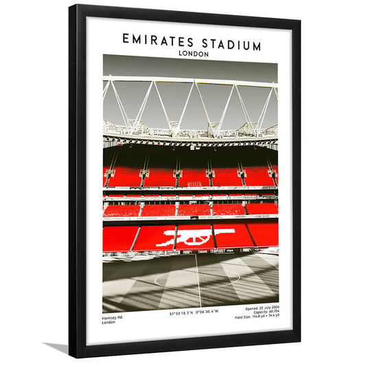 Emirates Stadium Art Print, Arsenal Home Ground, Football Fan Gift, Framed Art Prints Wall Decor