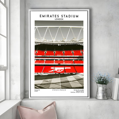 Emirates Stadium Art Print, Arsenal Home Ground, Football Fan Gift, Framed Canvas Prints Wall Art