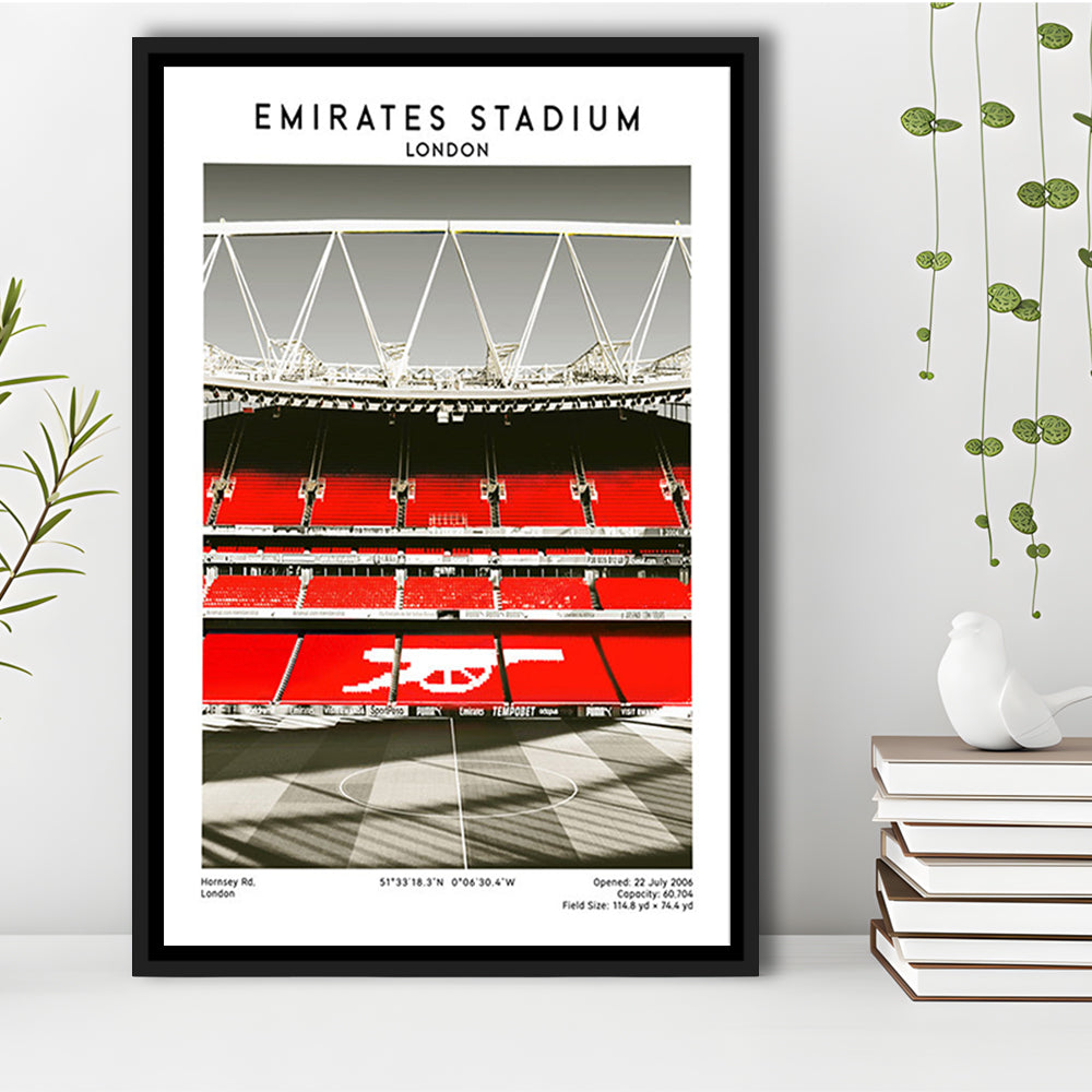 Emirates Stadium Art Print, Arsenal Home Ground, Football Fan Gift, Framed Canvas Prints Wall Art