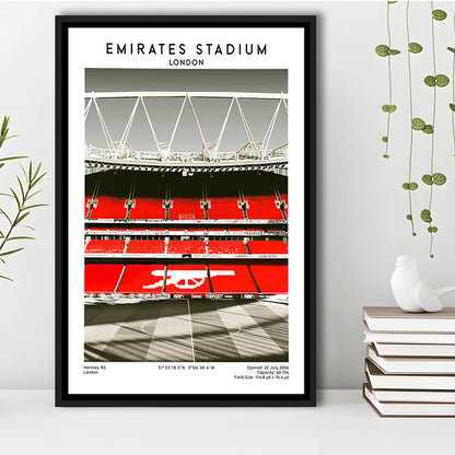 Emirates Stadium Art Print, Arsenal Home Ground, Football Fan Gift, Framed Canvas Prints Wall Art