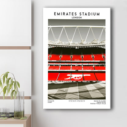 Emirates Stadium Art Print, Arsenal Home Ground, Football Fan Gift, Canvas Prints Wall Art, Man Cave Decor