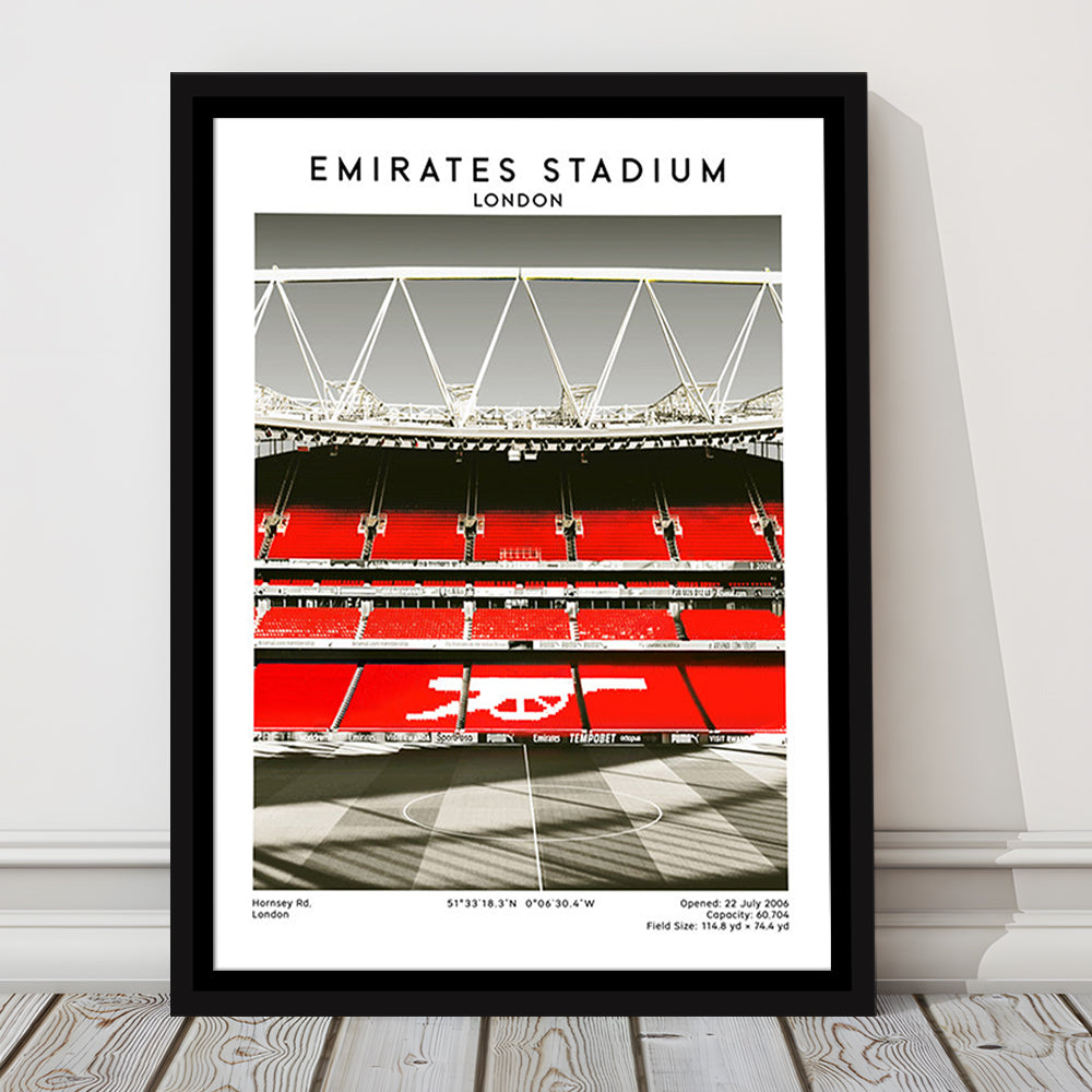 Emirates Stadium Art Print, Arsenal Home Ground, Football Fan Gift, Framed Canvas Prints Wall Art