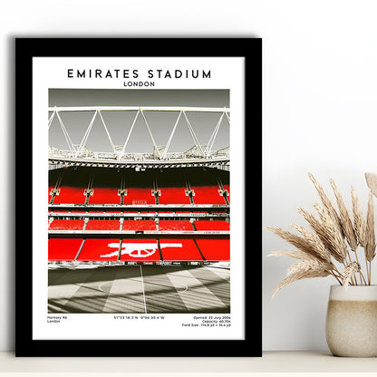 Emirates Stadium Art Print, Arsenal Home Ground, Football Fan Gift, Framed Art Prints Wall Decor