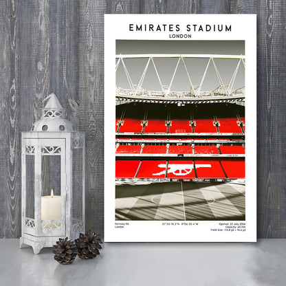Emirates Stadium Art Print, Arsenal Home Ground, Football Fan Gift, Canvas Prints Wall Art, Man Cave Decor