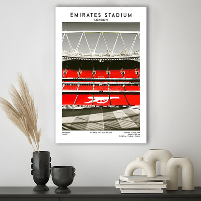 Emirates Stadium Art Print, Arsenal Home Ground, Football Fan Gift, Canvas Prints Wall Art, Man Cave Decor