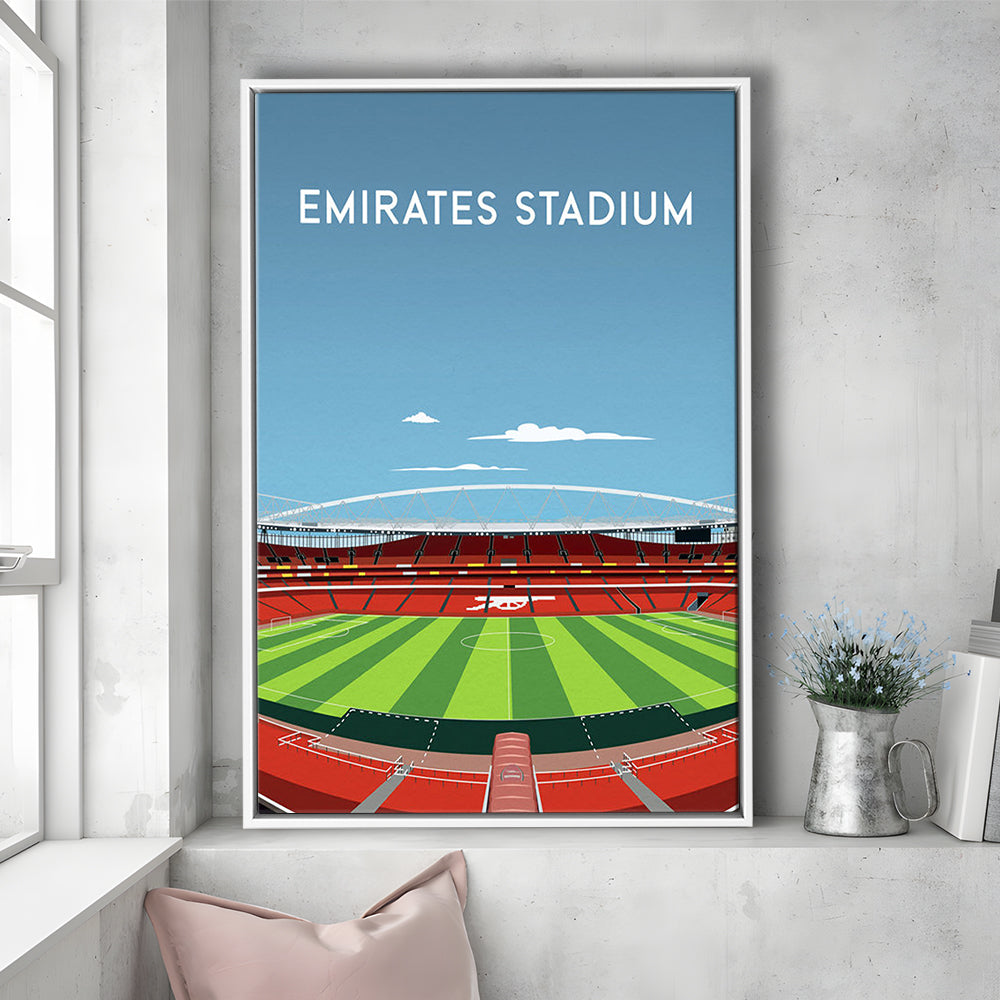 Emirates Stadium Art Print, Arsenal Home Ground Print, England Football Wall, Framed Canvas Prints Wall Art