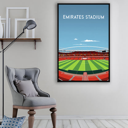 Emirates Stadium Art Print, Arsenal Home Ground Print, England Football Wall, Framed Canvas Prints Wall Art