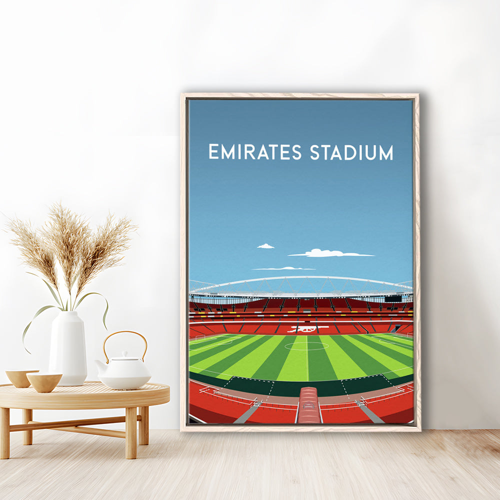 Emirates Stadium Art Print, Arsenal Home Ground Print, England Football Wall, Framed Canvas Prints Wall Art