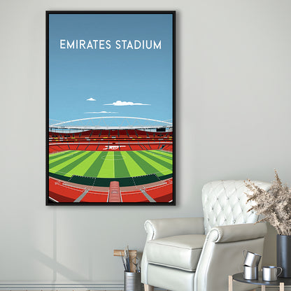 Emirates Stadium Art Print, Arsenal Home Ground Print, England Football Wall, Framed Canvas Prints Wall Art