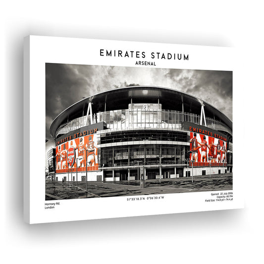 Emirates Stadium Print,Arsenal Home Ground Print,England Football Wall Art, Canvas Print Wall Art, Man Cave Gift