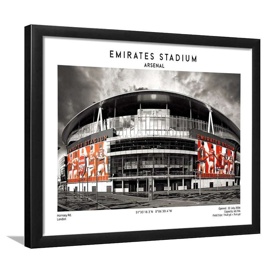 Emirates Stadium Print,Arsenal Home Ground Print,England Football Wall Art, Framed Art Print Wall Decor
