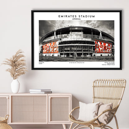 Emirates Stadium Print,Arsenal Home Ground Print,England Football Wall Art, Framed Canvas Print Wall Art