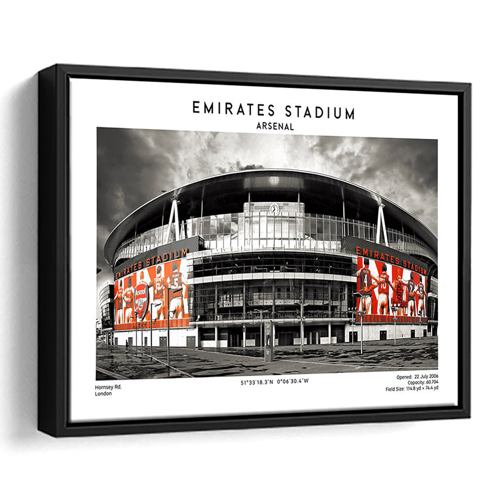 Emirates Stadium Print,Arsenal Home Ground Print,England Football Wall Art, Framed Canvas Print Wall Art