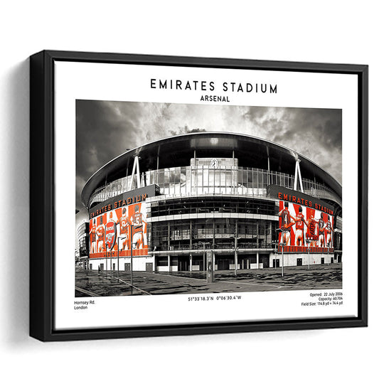 Emirates Stadium Print,Arsenal Home Ground Print,England Football Wall Art, Framed Canvas Print Wall Art