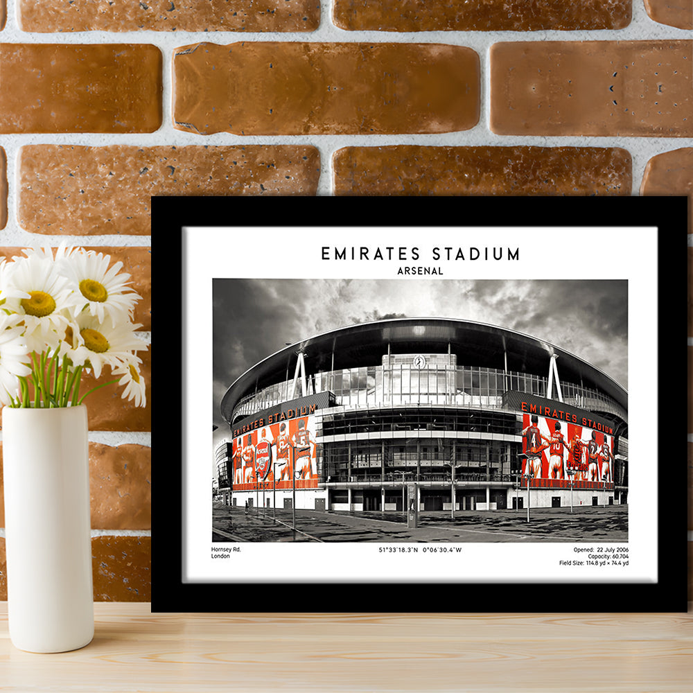 Emirates Stadium Print,Arsenal Home Ground Print,England Football Wall Art, Framed Art Print Wall Decor
