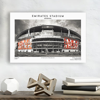 Emirates Stadium Print,Arsenal Home Ground Print,England Football Wall Art, Canvas Print Wall Art, Man Cave Gift