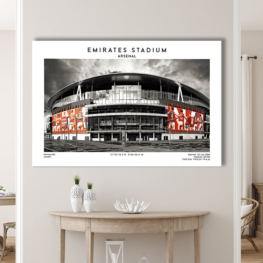 Emirates Stadium Print,Arsenal Home Ground Print,England Football Wall Art, Canvas Print Wall Art, Man Cave Gift